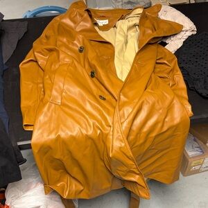 Women's Tan Leather Coat